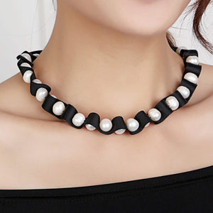 Contrast Goddess Pearl Necklace - Orchira Pearl Jewellery