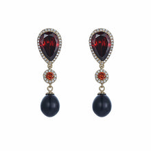 Load image into Gallery viewer, Crystal Palace Black Pearl Earrings - Orchira Pearl Jewellery