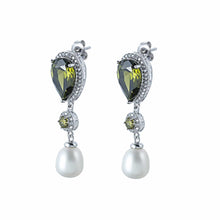 Load image into Gallery viewer, Crystal Palace White Pearl Earrings - Orchira Pearl Jewellery