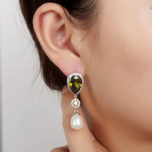 Load image into Gallery viewer, Crystal Palace White Pearl Earrings - Orchira Pearl Jewellery