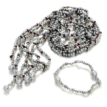 Load image into Gallery viewer, Etoile D'Elyssées Pearl And Garnet Lariat Necklace - Orchira Pearl Jewellery