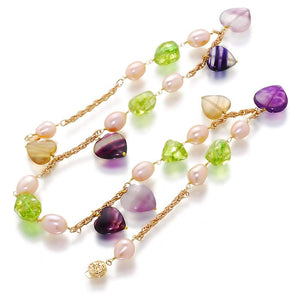 St. Tropez Romance Pearl And Gemstone Necklace - Orchira Pearl Jewellery