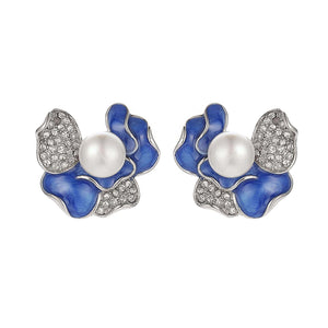 Summer Iris Pearl Earrings - Orchira Pearl Jewellery