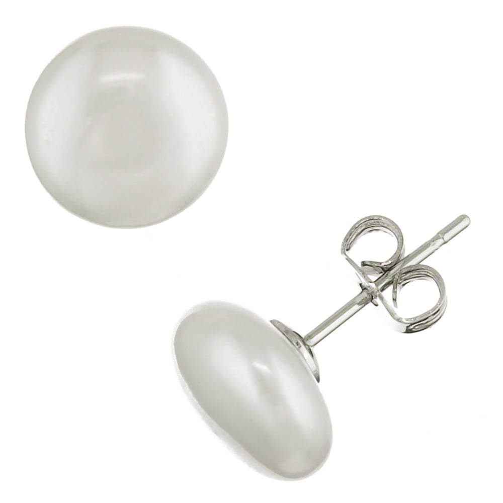 Button Frost Pearl Earrings - Orchira Pearl Jewellery