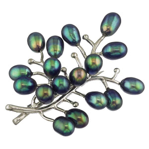 Coral Tree Noir Pearl Brooch - Orchira Pearl Jewellery