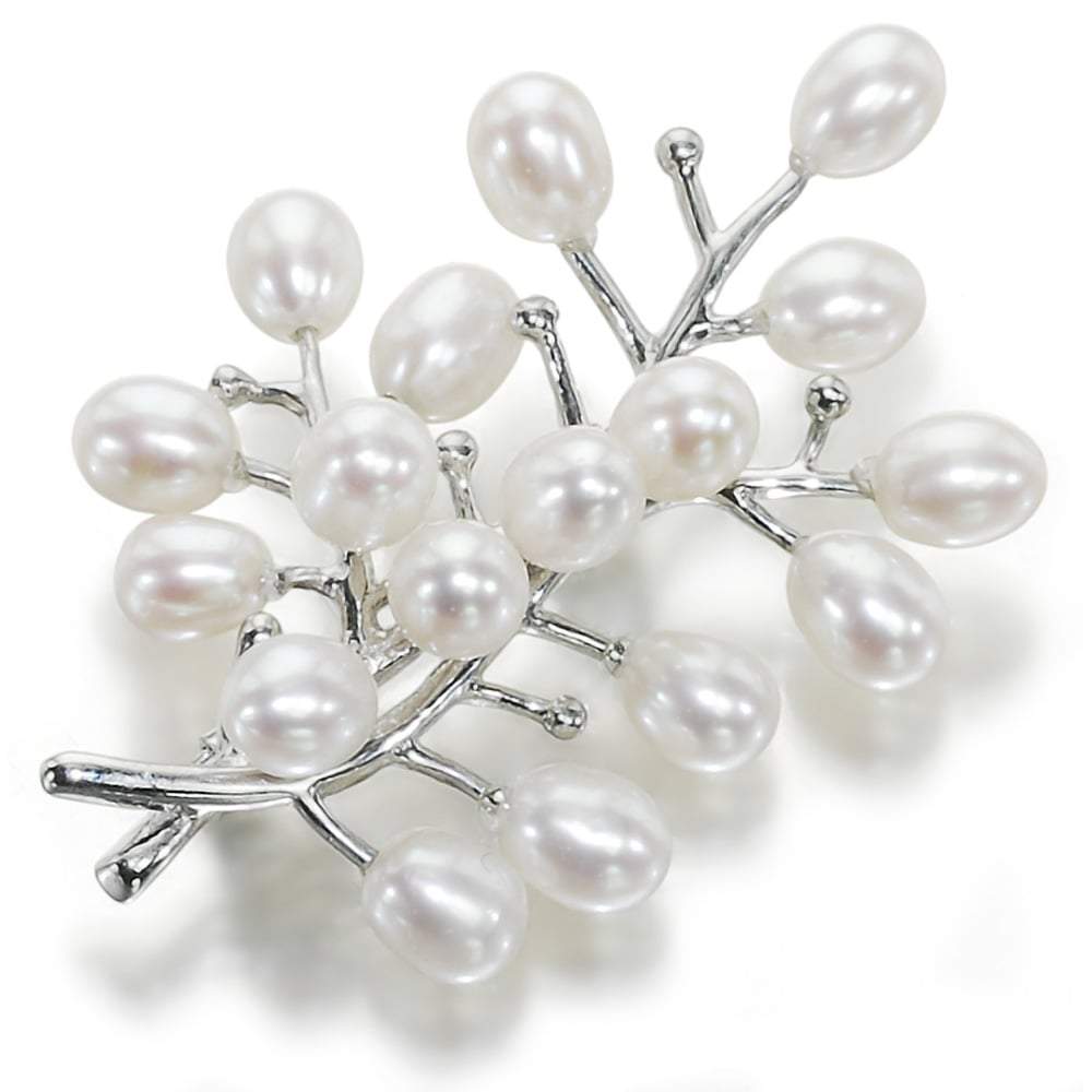 Coral Tree White Pearl Brooch - Orchira Pearl Jewellery