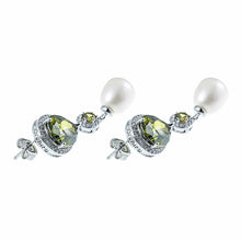 Load image into Gallery viewer, Crystal Palace White Pearl Earrings - Orchira Pearl Jewellery
