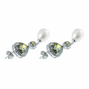 Crystal Palace White Pearl Earrings - Orchira Pearl Jewellery