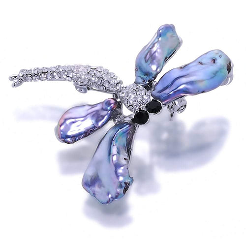 Dancing Dragonfly Black Pearl Brooch And Pendant - Orchira Pearl Jewellery