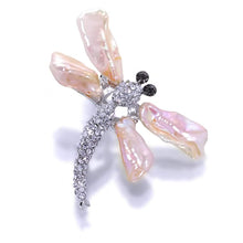 Load image into Gallery viewer, Dancing Dragonfly Peach Pearl Brooch And Pendant - Orchira Pearl Jewellery
