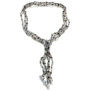 Etoile D'Elyssées Pearl And Garnet Lariat Necklace - Orchira Pearl Jewellery