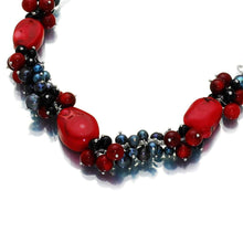 Load image into Gallery viewer, Fire In Dark Night Pearl And Coral Necklace - Orchira Pearl Jewellery
