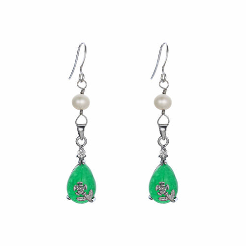 Jade Obsession Pearl Earrings - Orchira Pearl Jewellery