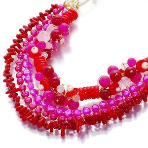 L'Esprit De Pivoine Pearl And Gemstone Necklace - Orchira Pearl Jewellery