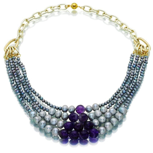 Lady Kensington Pearl And Amethyst Necklace - Orchira Pearl Jewellery