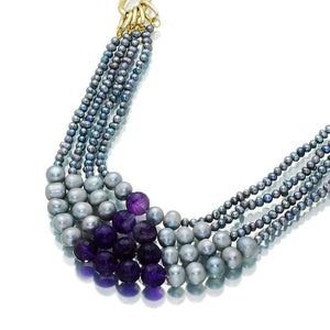 Lady Kensington Pearl And Amethyst Necklace - Orchira Pearl Jewellery