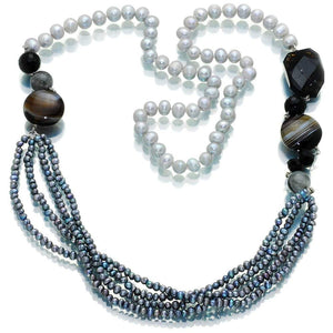 Millennium Panache Pearl And Agate Necklace - Orchira Pearl Jewellery