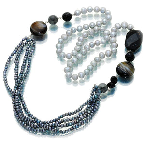 Millennium Panache Pearl And Agate Necklace - Orchira Pearl Jewellery