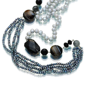 Millennium Panache Pearl And Agate Necklace - Orchira Pearl Jewellery