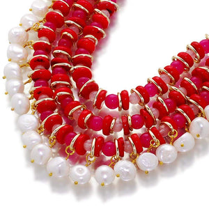 Peony Dynasty Pearl And Gemstone Necklace - Orchira Pearl Jewellery