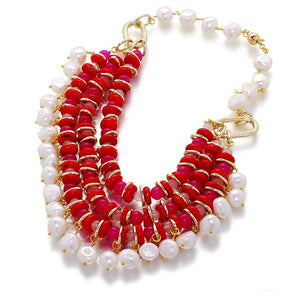 Peony Dynasty Pearl And Gemstone Necklace - Orchira Pearl Jewellery