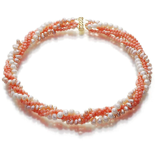Pink Fantasy Pearl And Coral Necklace - Orchira Pearl Jewellery