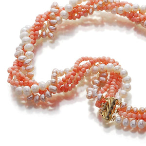 Pink Fantasy Pearl And Coral Necklace - Orchira Pearl Jewellery