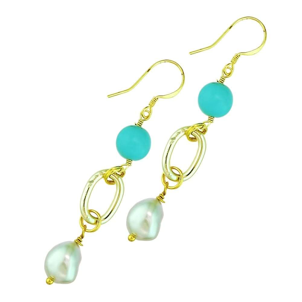 Plage De Marseille Pearl And Gemstone Earrings - Orchira Pearl Jewellery