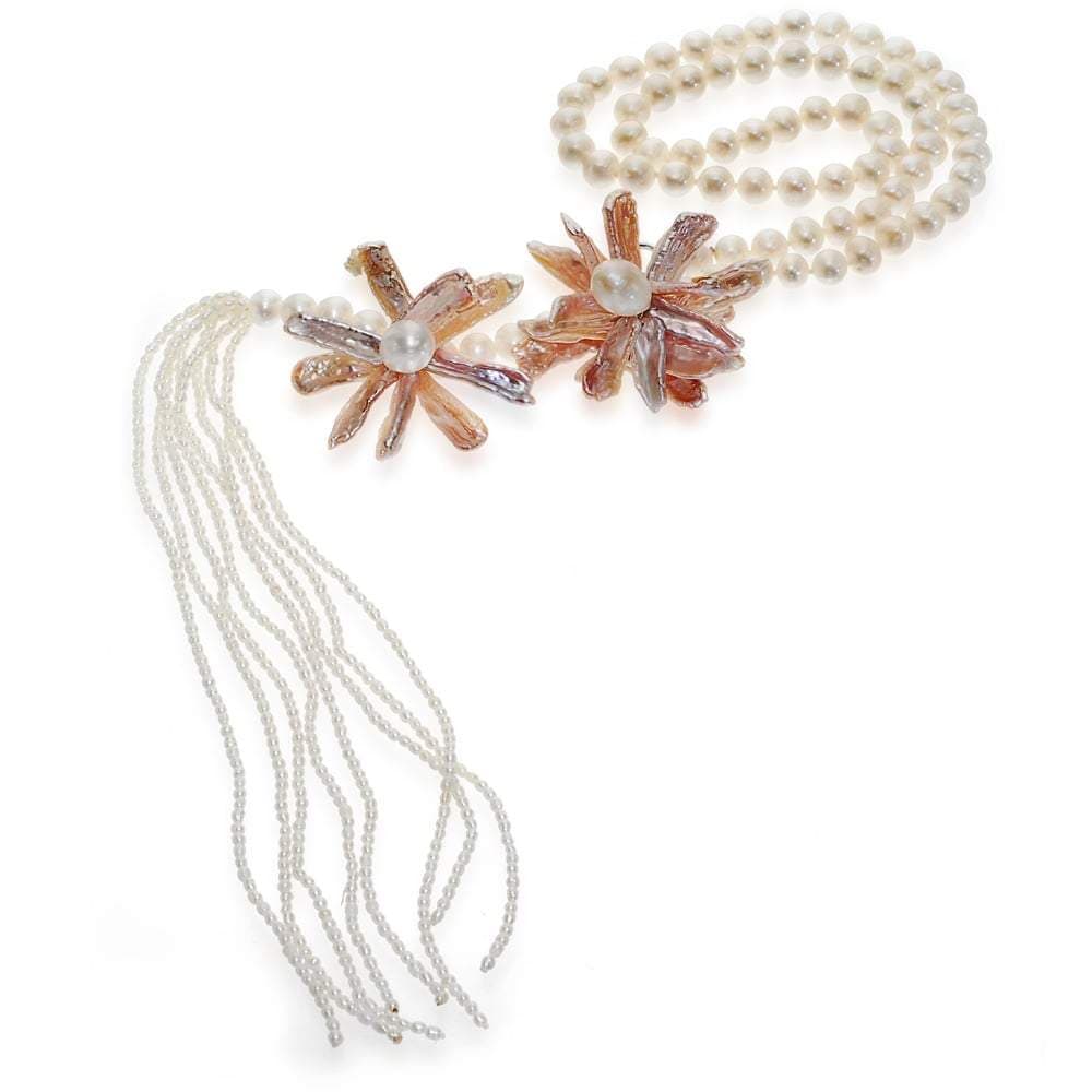 Regal Pearl Lariat Necklace - Orchira Pearl Jewellery