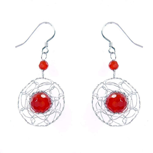 Soleil Du Sud Carnelian Silver Earrings - Orchira Pearl Jewellery