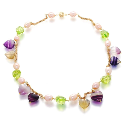 St. Tropez Romance Pearl And Gemstone Necklace - Orchira Pearl Jewellery