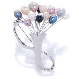 That Bunch Of Flowers Multi-Colour Pearl Brooch - Orchira Pearl Jewellery