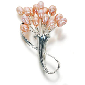 That Bunch Of Flowers Pink Pearl Brooch - Orchira Pearl Jewellery