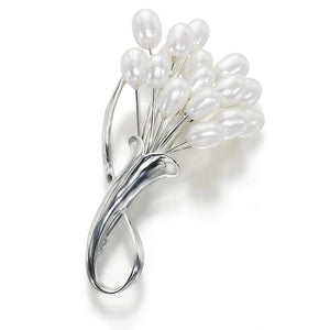That Bunch Of Flowers White Pearl Brooch - Orchira Pearl Jewellery
